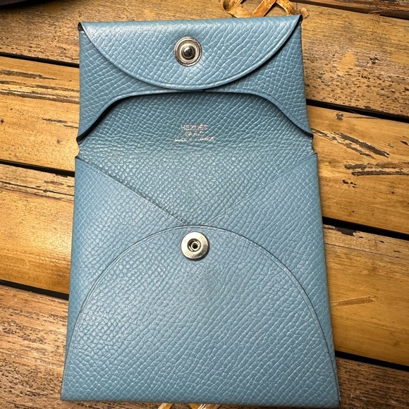 💙Hermès Blue Bastia coin case pouch - Picture 1 of 14